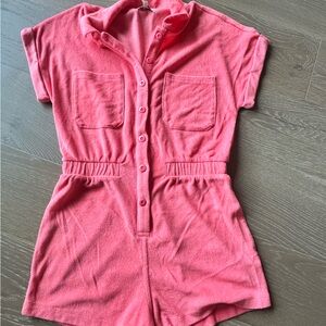 NWT terry coral Z Supply romper. (Shorts)